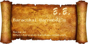 Baracskai Barnabás névjegykártya