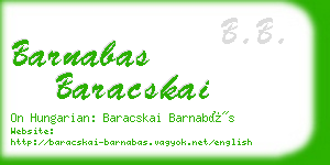 barnabas baracskai business card